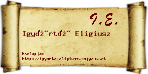 Igyártó Eligiusz névjegykártya